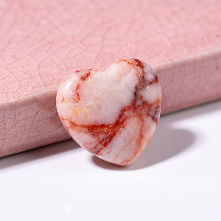 Olivenorma Undrilled Heart Natural Crystal Gemstone Decoration - Red Network Jasper - 10Pcs - image 32