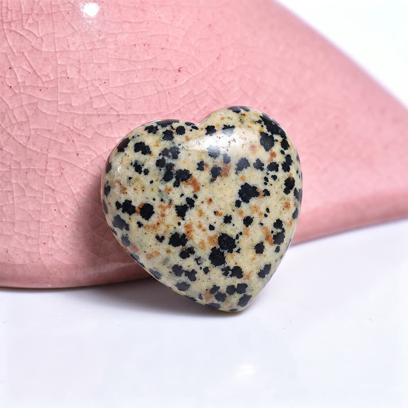Olivenorma Undrilled Heart Natural Crystal Gemstone Decoration - Dalmatian Jasper - 10Pcs - image 38