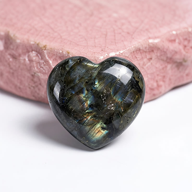 Olivenorma Undrilled Heart Natural Crystal Gemstone Decoration - Black Spectrolite - 10Pcs - image 37