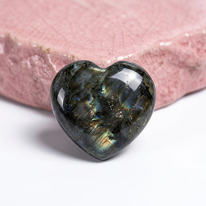 Olivenorma Undrilled Heart Natural Crystal Gemstone Decoration - Black Spectrolite - 10Pcs - image 37