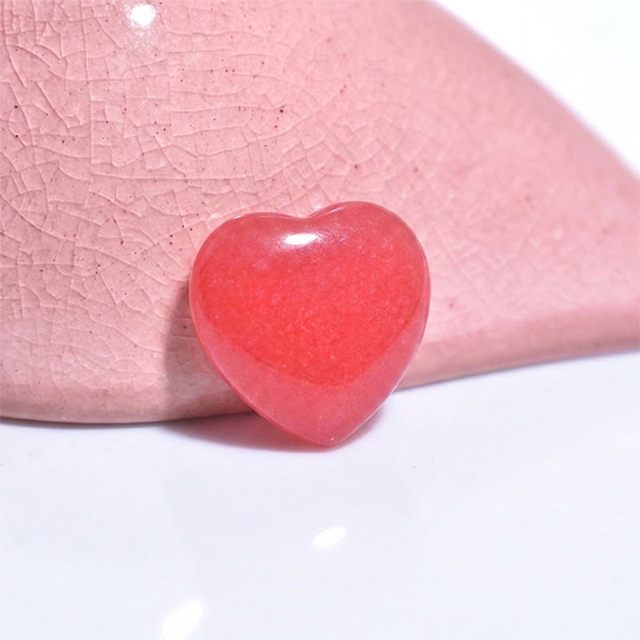Olivenorma Undrilled Heart Natural Crystal Gemstone Decoration - Dyed White Quartz (Red) - 10Pcs - image 56