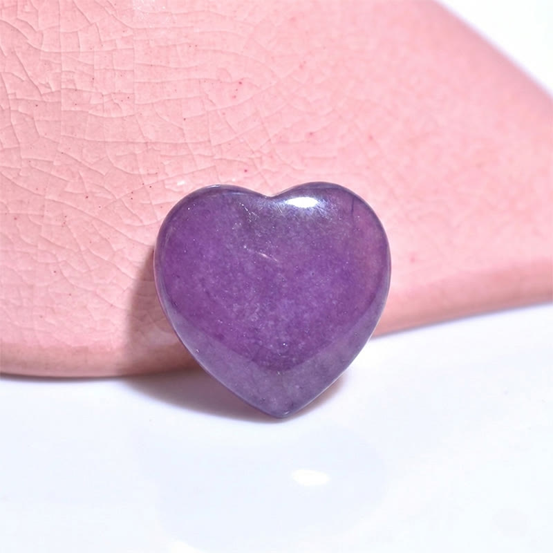 Olivenorma Undrilled Heart Natural Crystal Gemstone Decoration - Dyed White Quartz (Purple) - 10Pcs - image 55