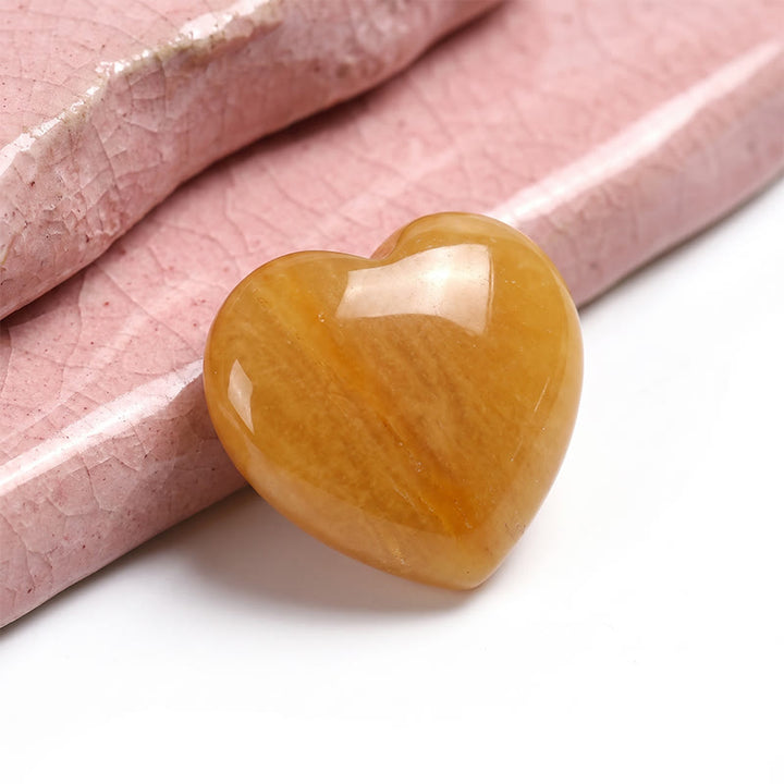 Olivenorma Undrilled Heart Natural Crystal Gemstone Decoration - Yellow Jade - 10Pcs - image 42