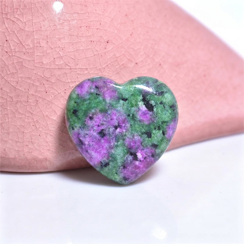Olivenorma Undrilled Heart Natural Crystal Gemstone Decoration - Ruby Zoisite - 10Pcs - image 65