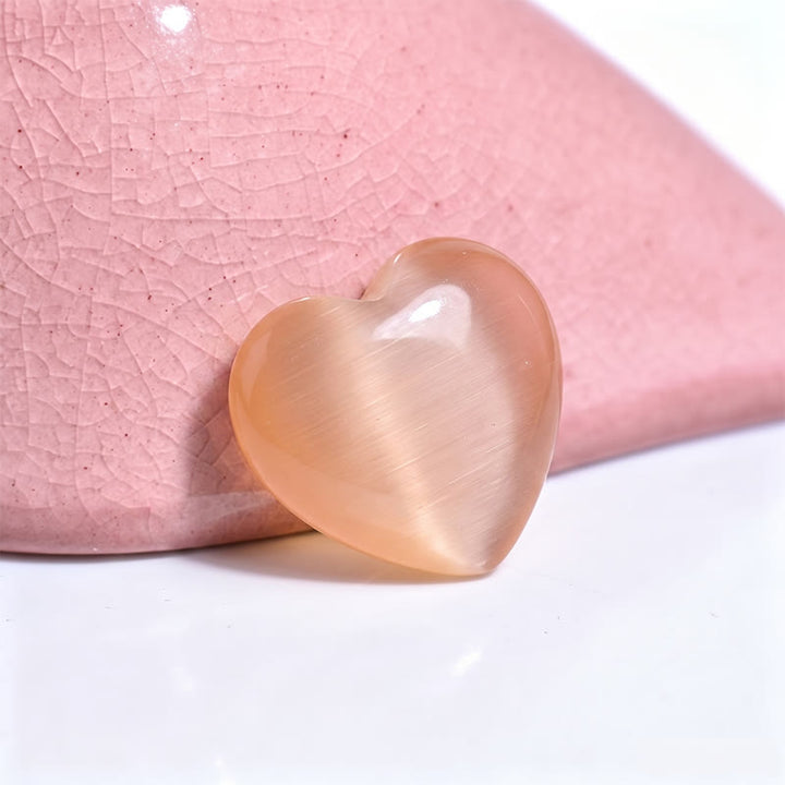 Olivenorma Undrilled Heart Natural Crystal Gemstone Decoration - Champagne Cat's Eye - 10Pcs - image 107