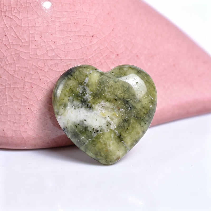 Olivenorma Undrilled Heart Natural Crystal Gemstone Decoration - Southern Jade - 10Pcs - image 100