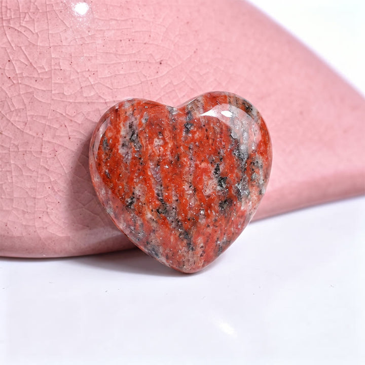 Olivenorma Undrilled Heart Natural Crystal Gemstone Decoration - Red Sesame Jasper - 10Pcs - image 102