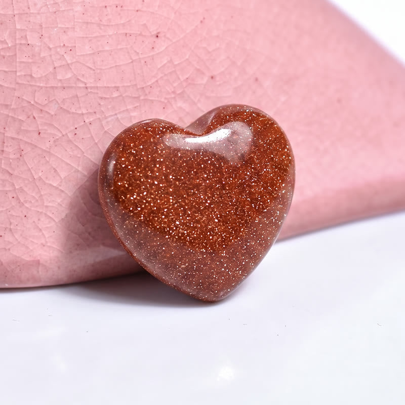Olivenorma Undrilled Heart Natural Crystal Gemstone Decoration - Goldstone - 10Pcs - image 88