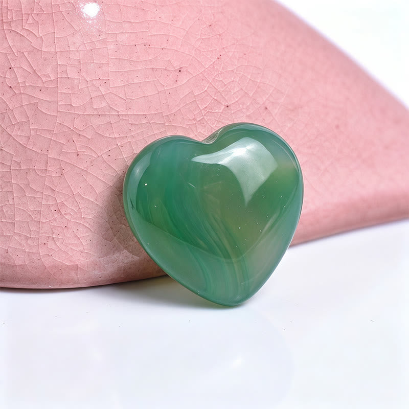 Olivenorma Undrilled Heart Natural Crystal Gemstone Decoration - Green Agate - 10Pcs - image 82