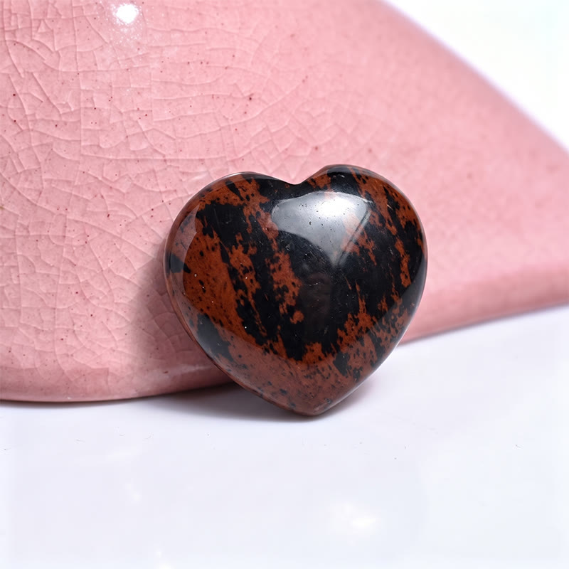 Olivenorma Undrilled Heart Natural Crystal Gemstone Decoration - Red Obsidian - 10Pcs - image 84