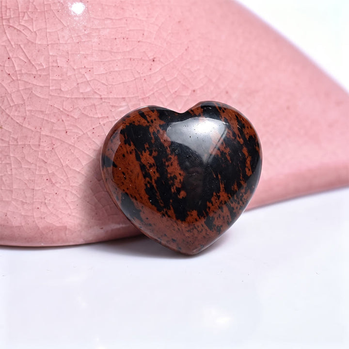Olivenorma Undrilled Heart Natural Crystal Gemstone Decoration - Red Obsidian - 10Pcs - image 84