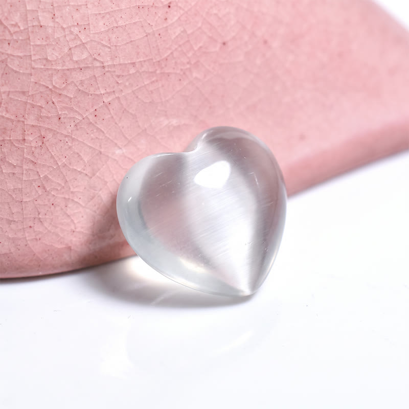 Olivenorma Undrilled Heart Natural Crystal Gemstone Decoration - White cat's eye - 10Pcs - image 77