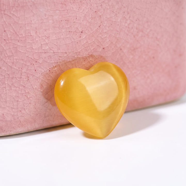 Olivenorma Undrilled Heart Natural Crystal Gemstone Decoration - Golden Cat's Eye - 10Pcs - image 80