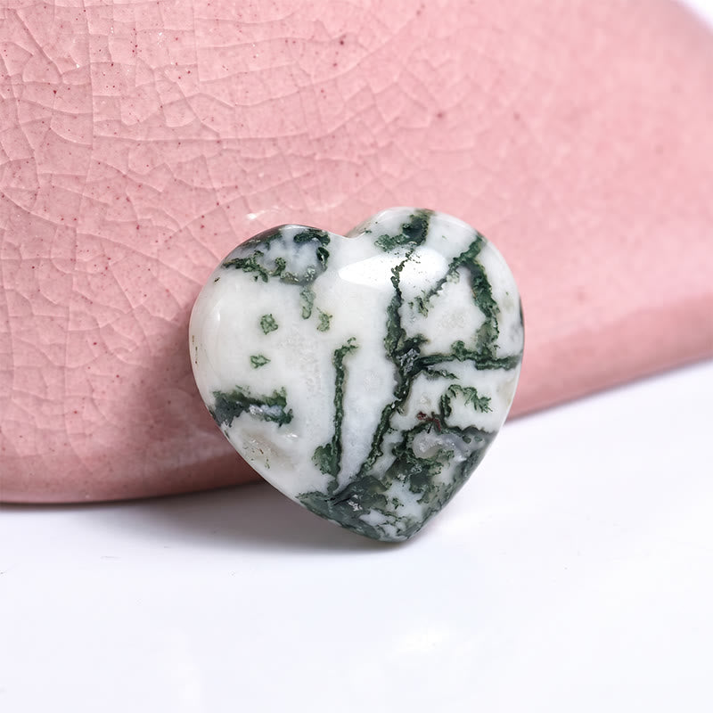Olivenorma Undrilled Heart Natural Crystal Gemstone Decoration - Moss agate - 10Pcs - image 74