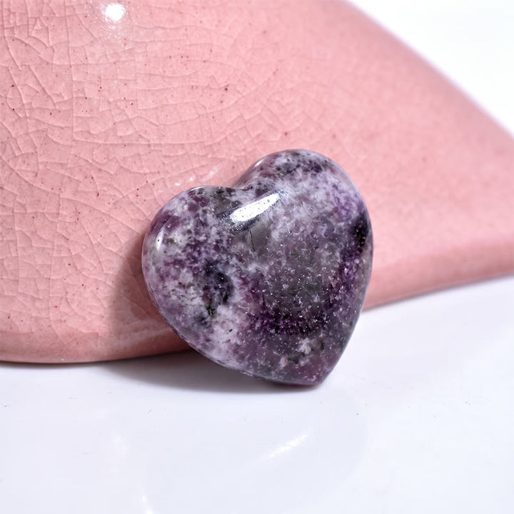 Olivenorma Undrilled Heart Natural Crystal Gemstone Decoration - Lepidolite - 10Pcs - image 70