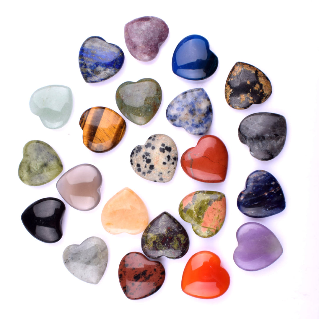 Olivenorma Undrilled Heart Natural Crystal Gemstone Decoration - natural materialsmixed colors - 10Pcs - image 67
