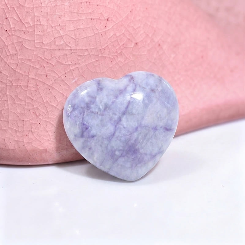 Olivenorma Undrilled Heart Natural Crystal Gemstone Decoration - Purple Vein Agate - 10Pcs - image 41