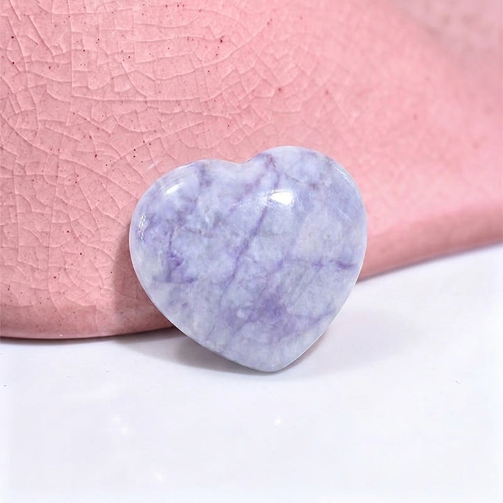 Olivenorma Undrilled Heart Natural Crystal Gemstone Decoration - Purple Vein Agate - 10Pcs - image 41