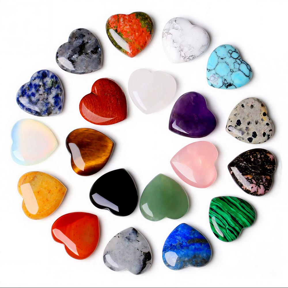 Olivenorma Undrilled Heart Natural Crystal Gemstone Decoration - image 0