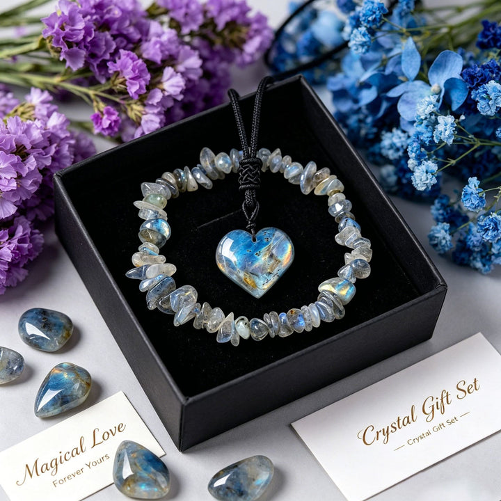 Olivenorma Crystal Chip Heart‑Pendant Design Love Symbol Bracelet - image 2