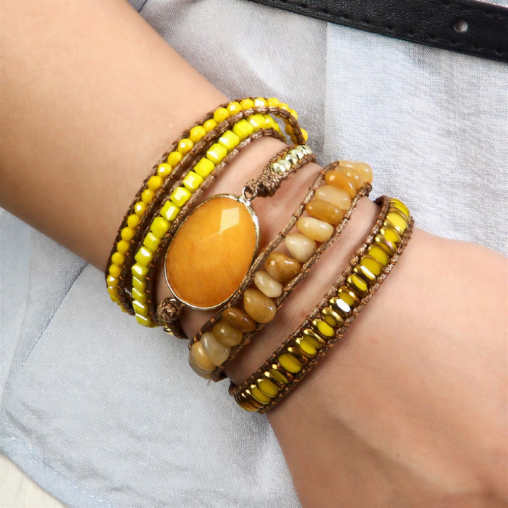 Olivenorma Hematite Multi‑Row Hand‑Woven Boho Casual Balance Symbol Bracelet - image 6