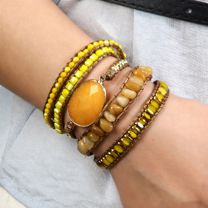 Olivenorma Hematite Multi‑Row Hand‑Woven Boho Casual Balance Symbol Bracelet - image 6