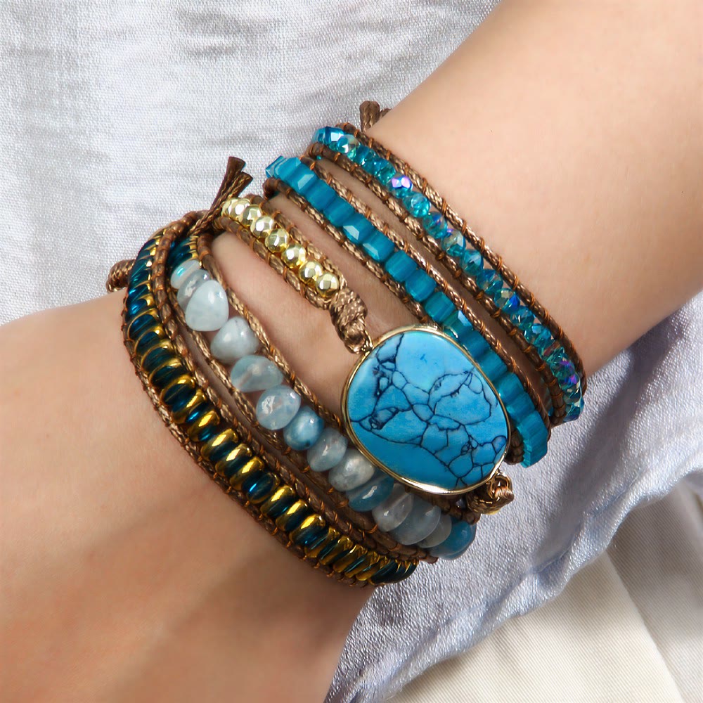 Olivenorma Hematite Multi‑Row Hand‑Woven Boho Casual Balance Symbol Bracelet - image 4