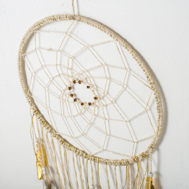 Olivenorma Feathers Cotton Cords Hand‑Woven Peace Symbol Dream Catcher - image 2