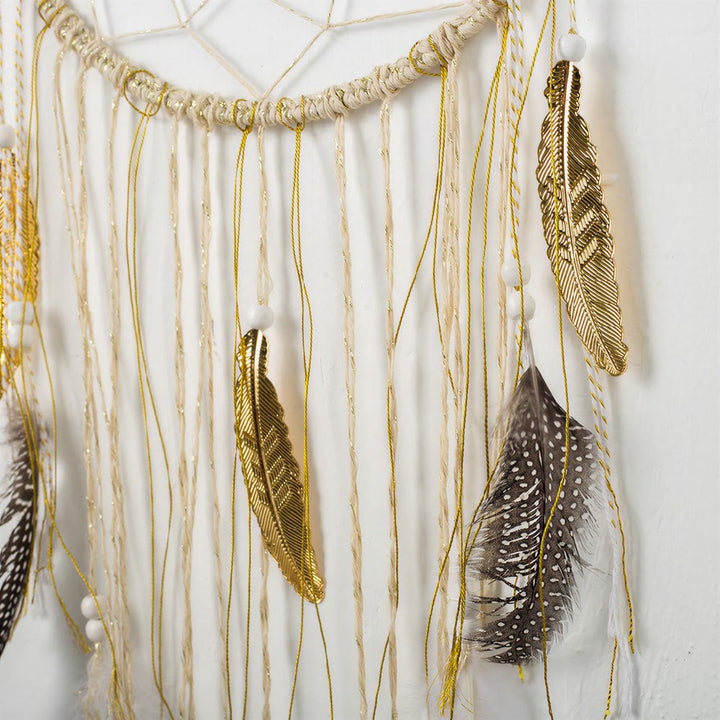 Olivenorma Feathers Cotton Cords Hand‑Woven Peace Symbol Dream Catcher - image 3