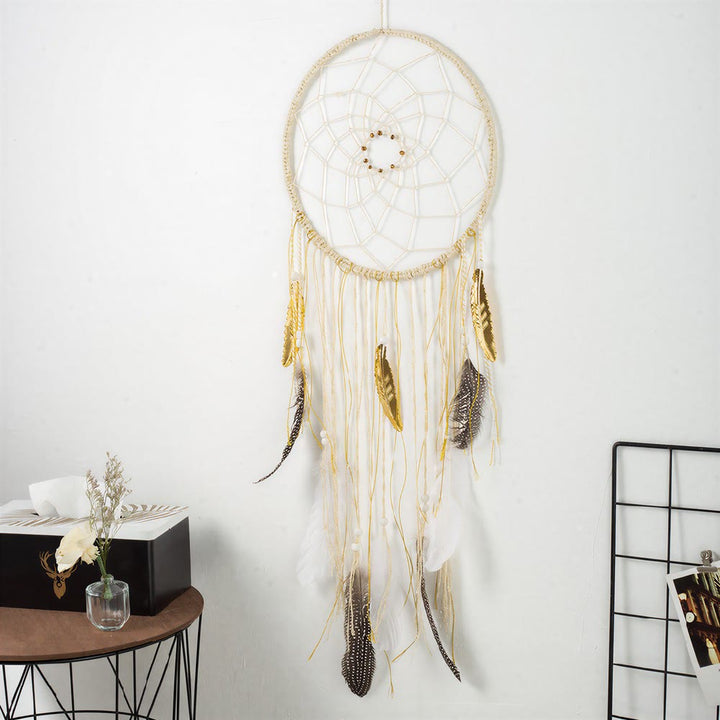 Olivenorma Feathers Cotton Cords Hand‑Woven Peace Symbol Dream Catcher - image 1