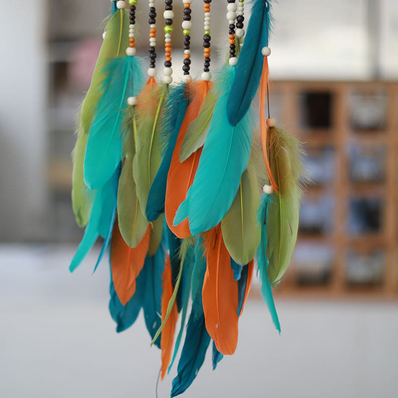 Olivenorma Rattan Feathers Mixed Beads Bohemian Nature Symbol Dream Catcher - image 7