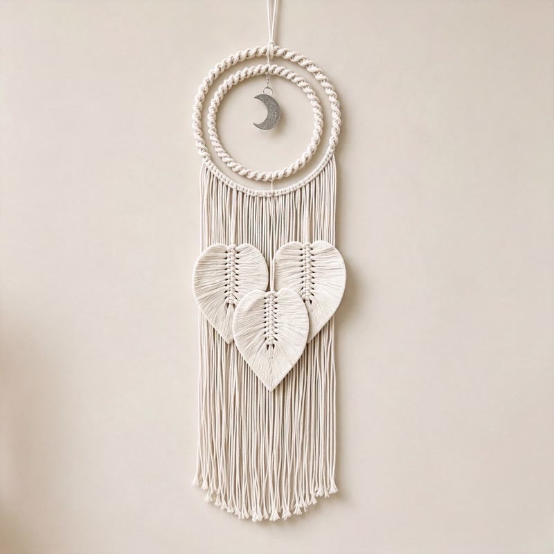 Olivenorma Cotton Cord Macrame Moon Charm Hand‑Crafted Serenity Symbol Dream Catcher - Cotton cord - image 0