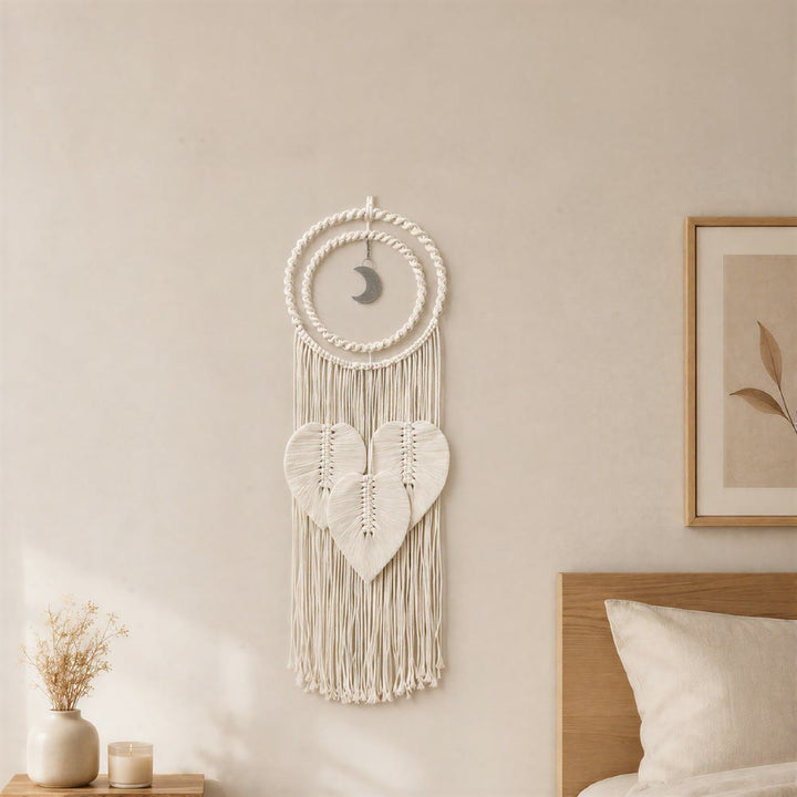 Olivenorma Cotton Cord Macrame Moon Charm Hand‑Crafted Serenity Symbol Dream Catcher - image 4