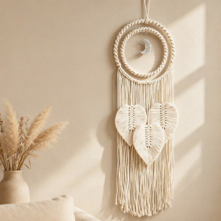 Olivenorma Cotton Cord Macrame Moon Charm Hand‑Crafted Serenity Symbol Dream Catcher - image 2