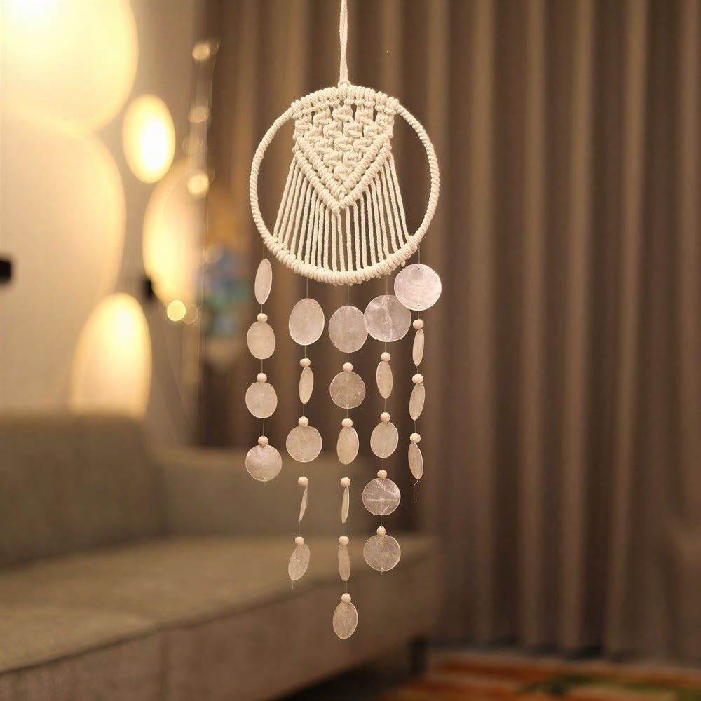 Olivenorma Iron‑Hoop Cotton‑Strings Shell Macrame Blessing Dream Catcher - image 1
