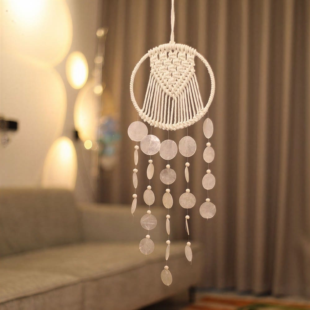 Olivenorma Iron‑Hoop Cotton‑Strings Shell Macrame Blessing Dream Catcher - image 2