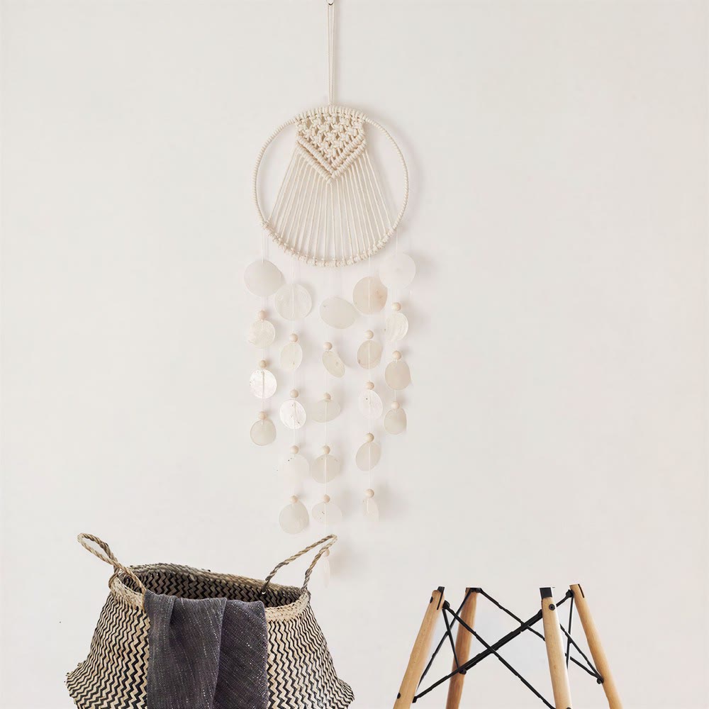 Olivenorma Iron‑Hoop Cotton‑Strings Shell Macrame Blessing Dream Catcher - image 4