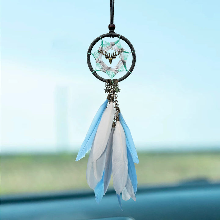 Olivenorma Metal‑Hoop Feather Bohemian Wishful‑Blessing Dream Catcher - image 1