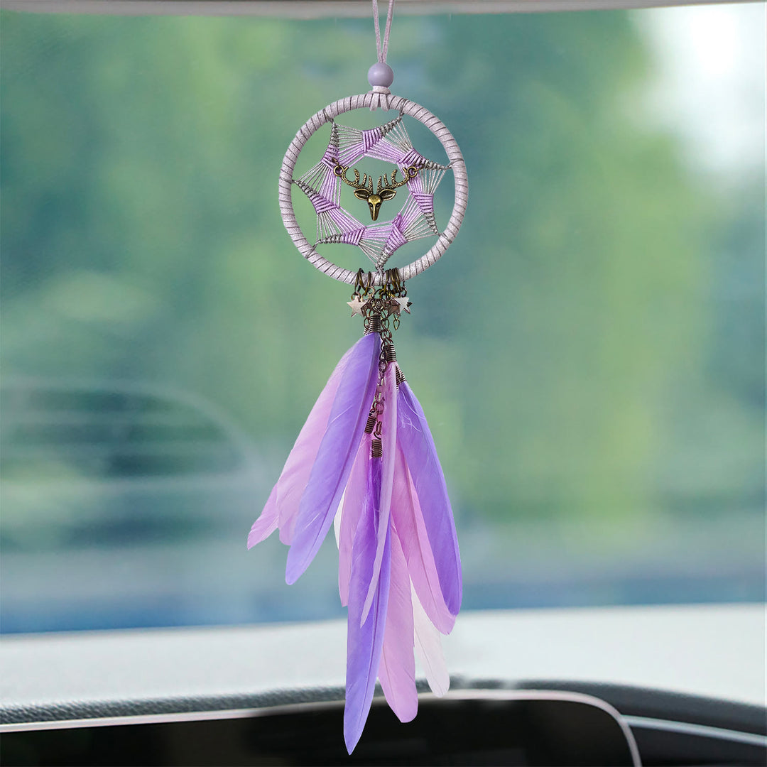 Olivenorma Metal‑Hoop Feather Bohemian Wishful‑Blessing Dream Catcher - Safe Journey‑Rich Purple - image 4