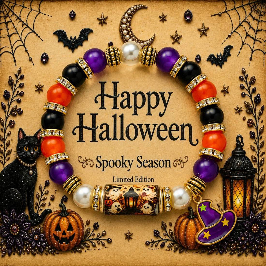 FREE Today: Halloween Beaded Ghost Black Cat Pumpkin Bracelet - Ghost Light - image 4