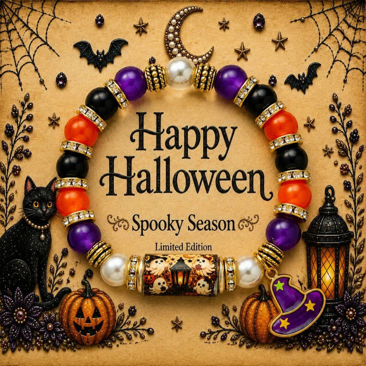 FREE Today: Halloween Beaded Ghost Black Cat Pumpkin Bracelet - Ghost Light - image 4
