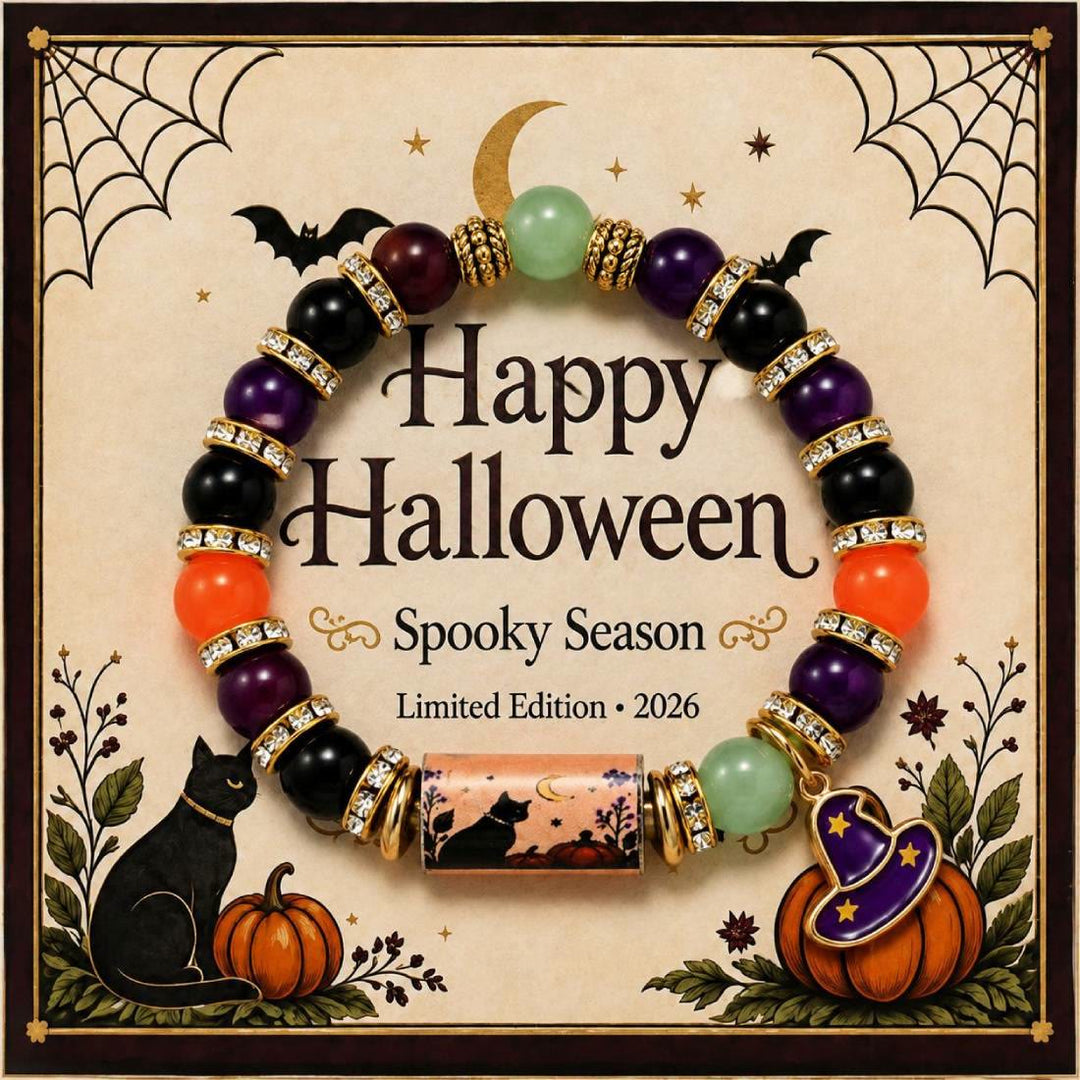 FREE Today: Halloween Beaded Ghost Black Cat Pumpkin Bracelet - Black Cat - image 2