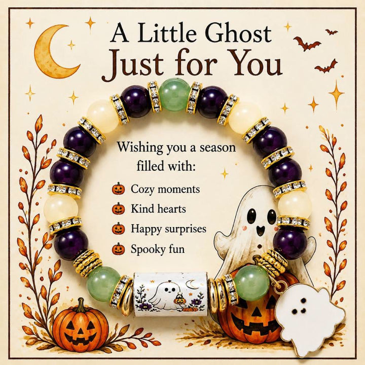 FREE Today: Halloween Beaded Ghost Black Cat Pumpkin Bracelet - Ghost Jack-o'-lantern - image 8