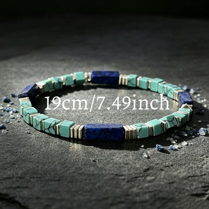 FREE Today: Natural Textured Turquoise Lapis Lazuli Square Tube Beaded Bracelet Attract Wealth Abundance Prosperity - image 8