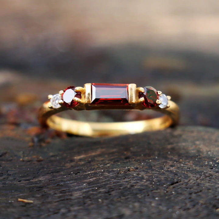 FREE Today: Deep Burgundy Cubic Synthetic Cubic Zirconiaia Moss Agate Wedding Engagement Ring - Synthetic Garnet - US 10 - image 0