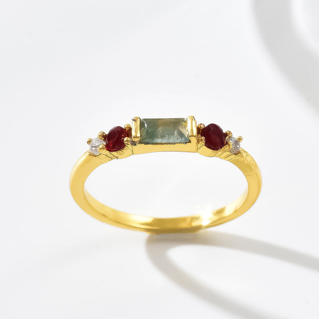 FREE Today: Deep Burgundy Cubic Synthetic Cubic Zirconiaia Moss Agate Wedding Engagement Ring - Synthetic Moss Agate - US 10 - image 9