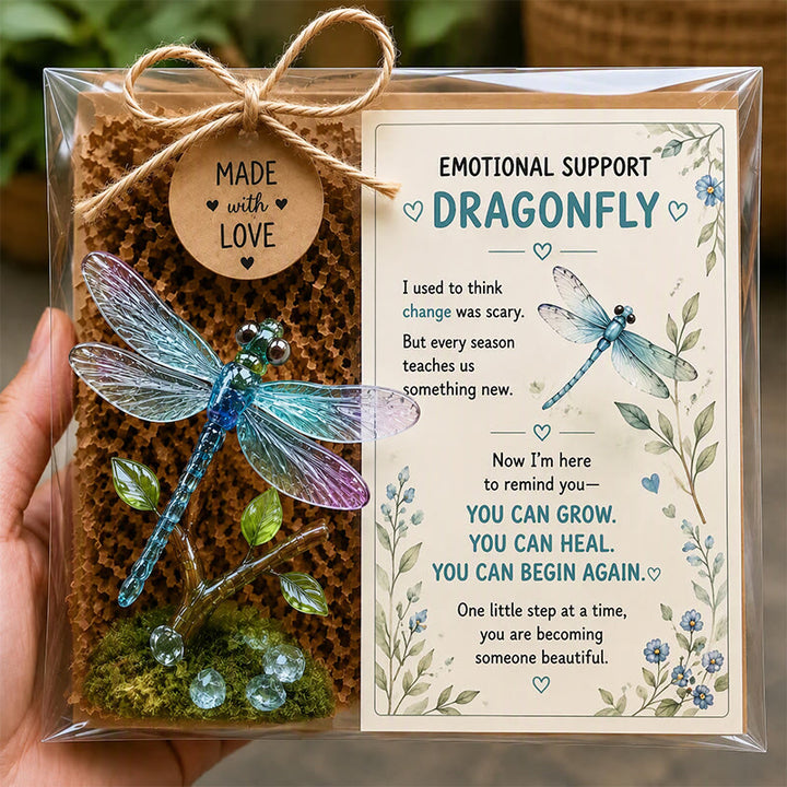 FREE Today: Emotional Support Acrylic Animal Gift, Recycled Glass Style Pocket Hug Figurine with Encouragement Card & Gift Box - Dragonfly - image 12