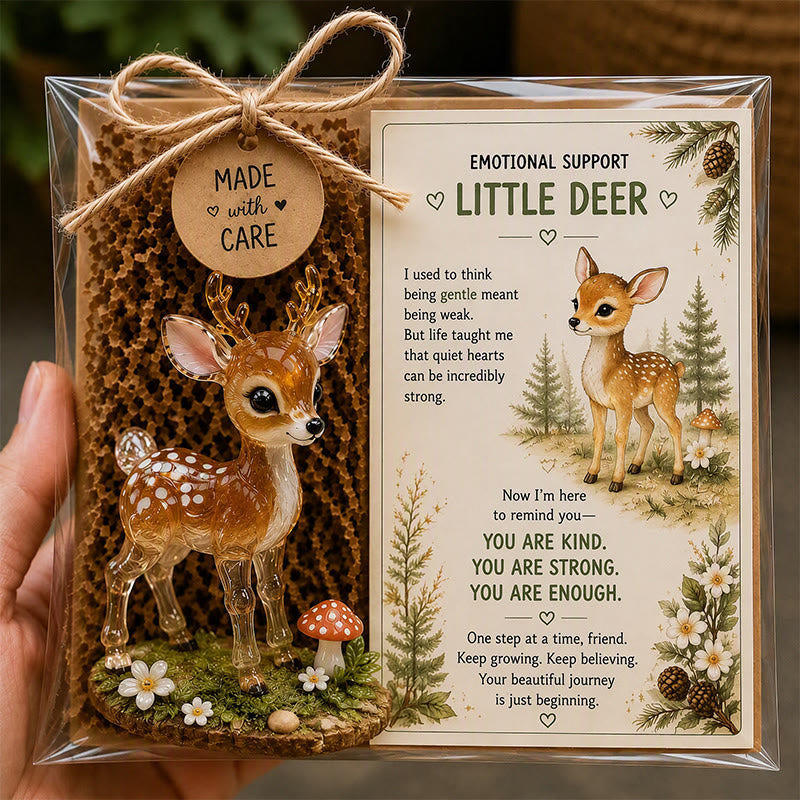FREE Today: Emotional Support Acrylic Animal Gift, Recycled Glass Style Pocket Hug Figurine with Encouragement Card & Gift Box - Little Deer - image 13