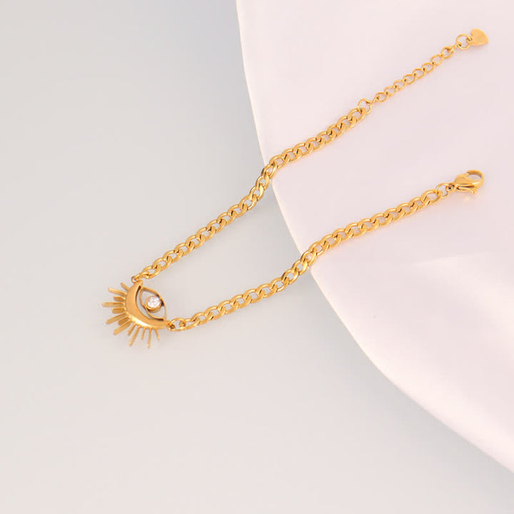 Olivenorma Stainless Steel Evil Eye Charm Design Protection Symbol Bracelet - Sunburst Evil Eye - image 5