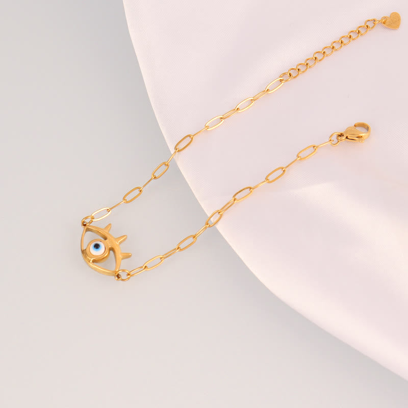 Olivenorma Stainless Steel Evil Eye Charm Design Protection Symbol Bracelet - Hollow Eye Charm - image 9